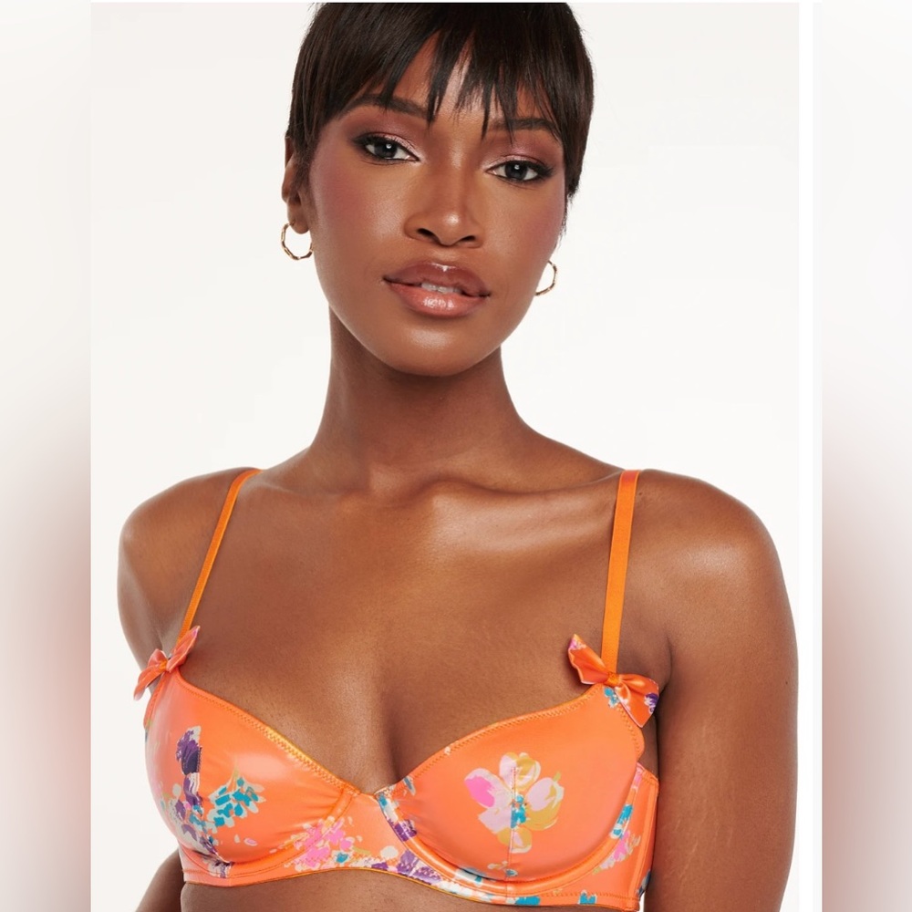 Savage x Fenty Orange Night Blooms Bra